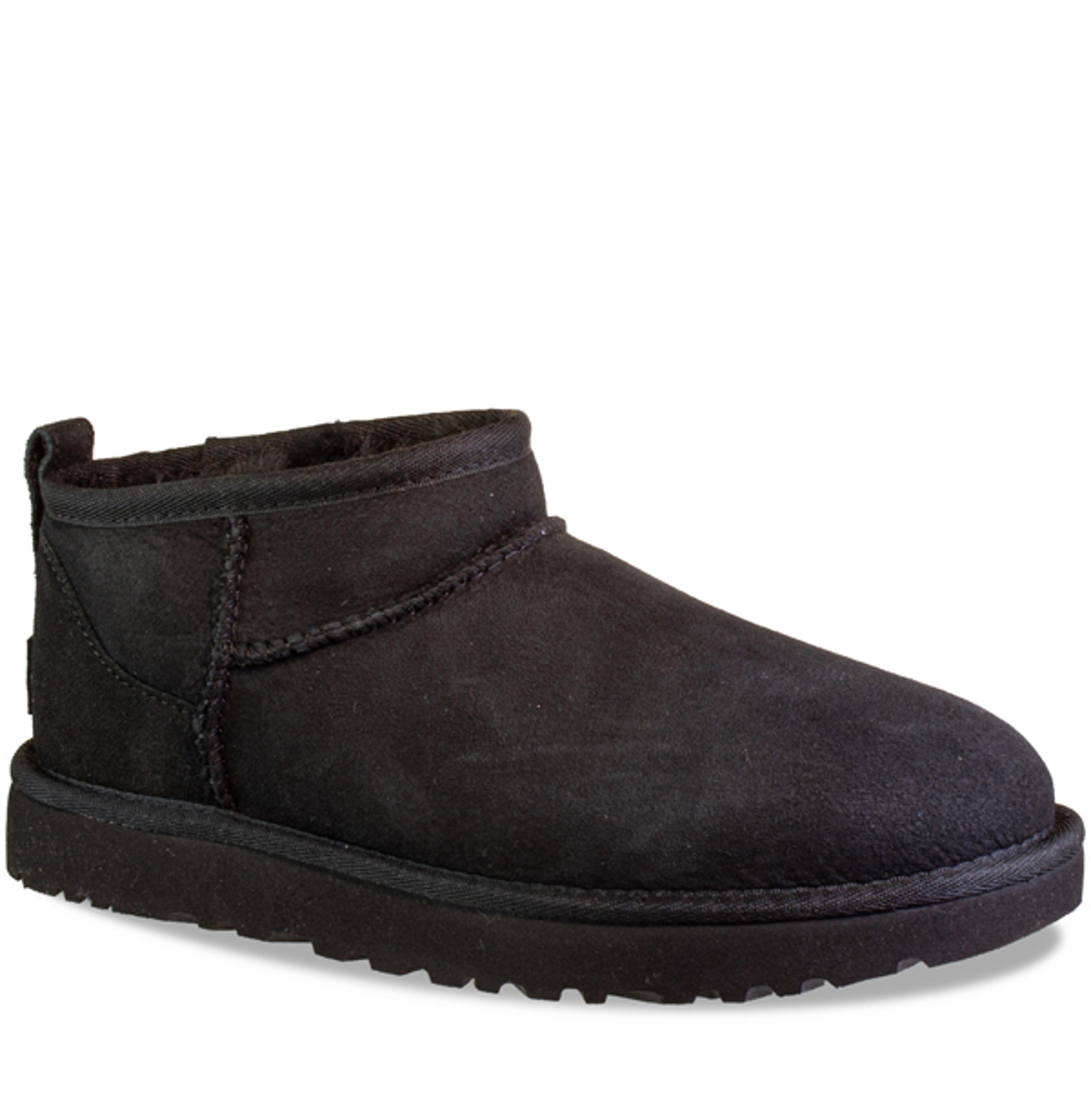 Womens CLASSIC ULTRA MINI / Black suede | Tops For Shoes