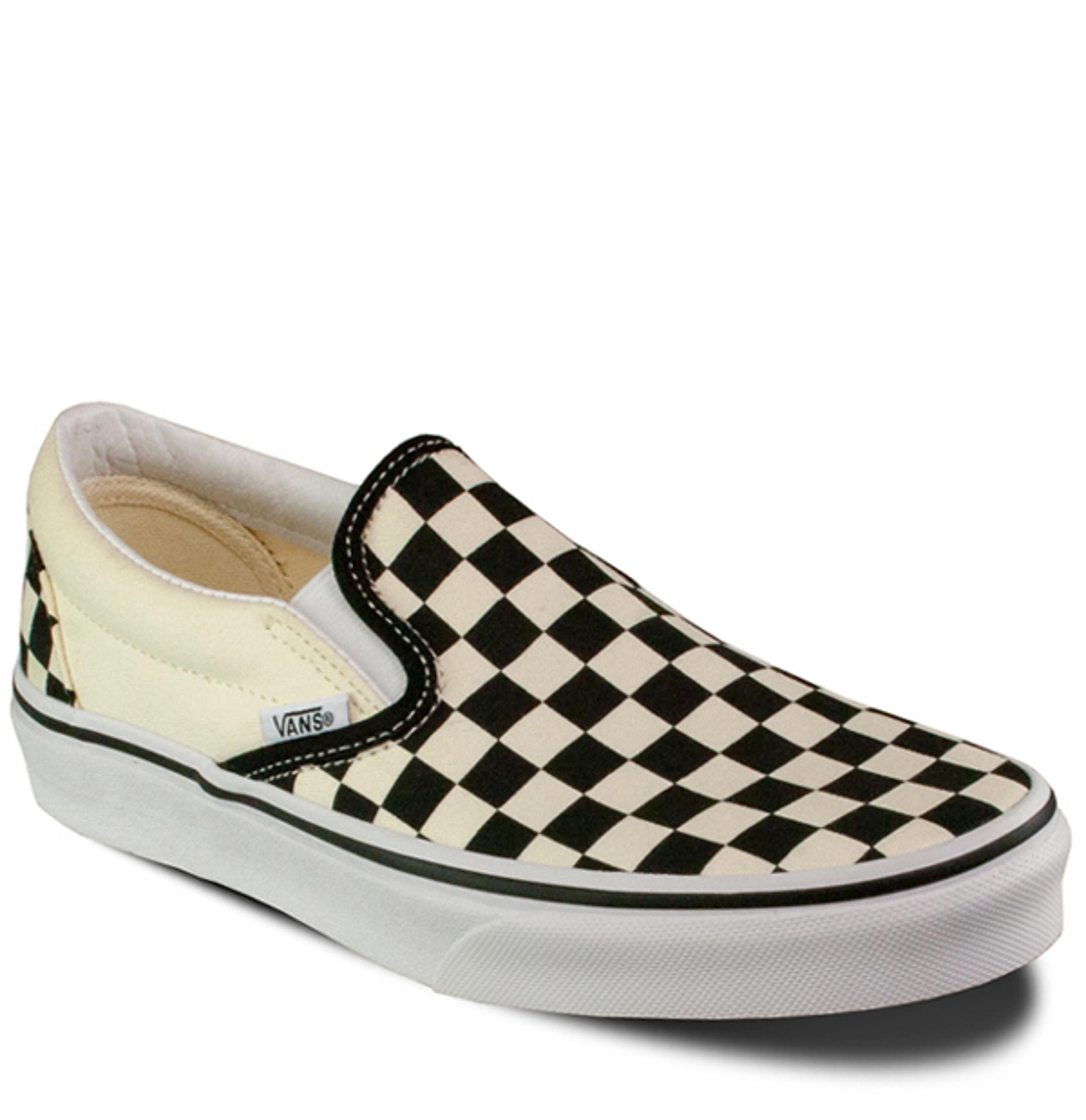 Mens CLASSIC slip on / Black Check | Tops For Shoes
